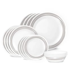 Corelle Durable Dinnerware Brushed Silver 16-piece Dinnerware Set, Service for 4