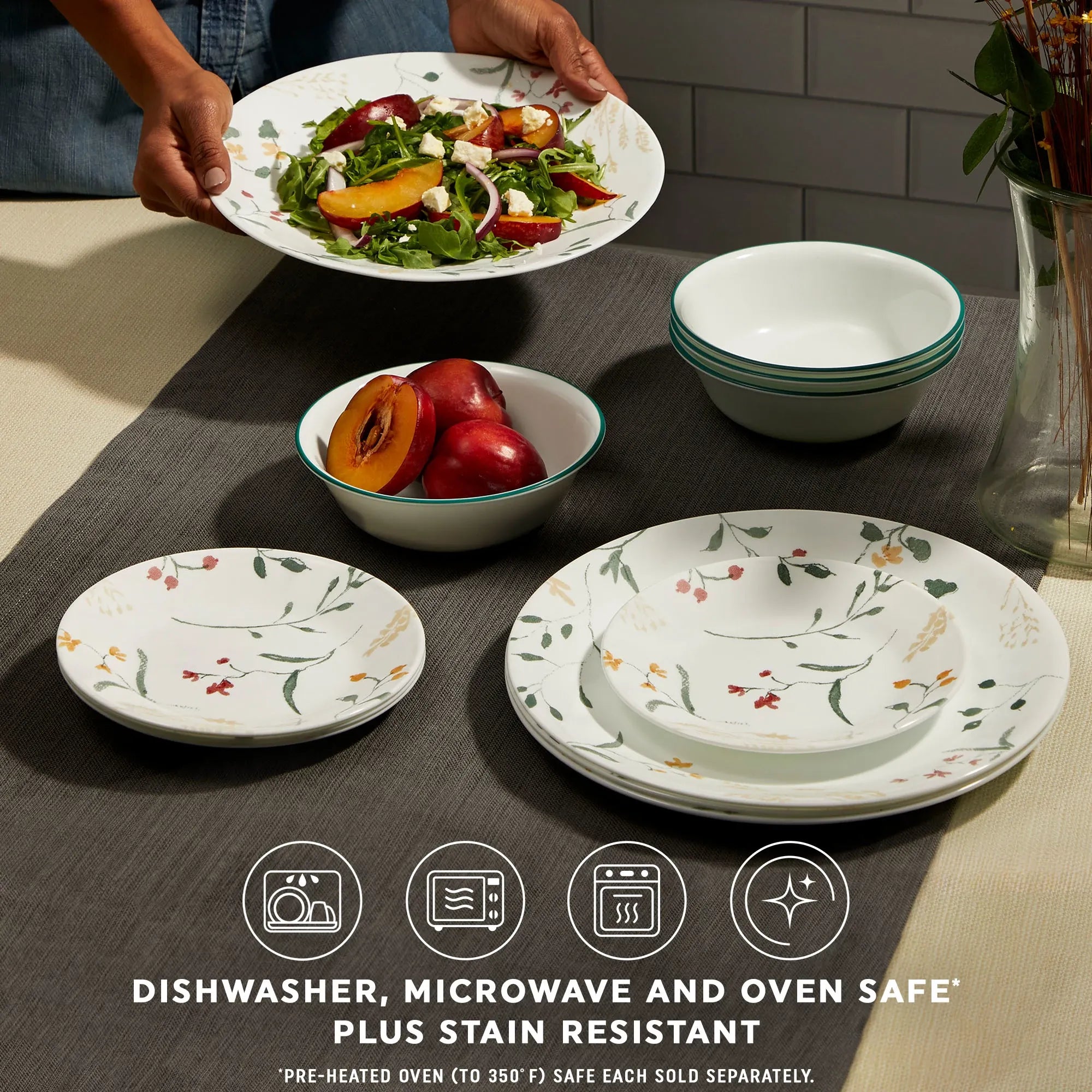Corelle Durable Dinnerware Wildflower Scatter 6.75 Appetizer Plate - Image 7