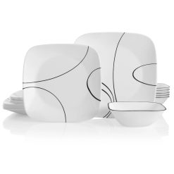 Corelle Durable Dinnerware Simple Lines 18-piece Dinnerware Set, Service for 6