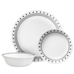 Corelle Durable Dinnerware City Block 18-piece Mugless Dinnerware Set, Service for 6