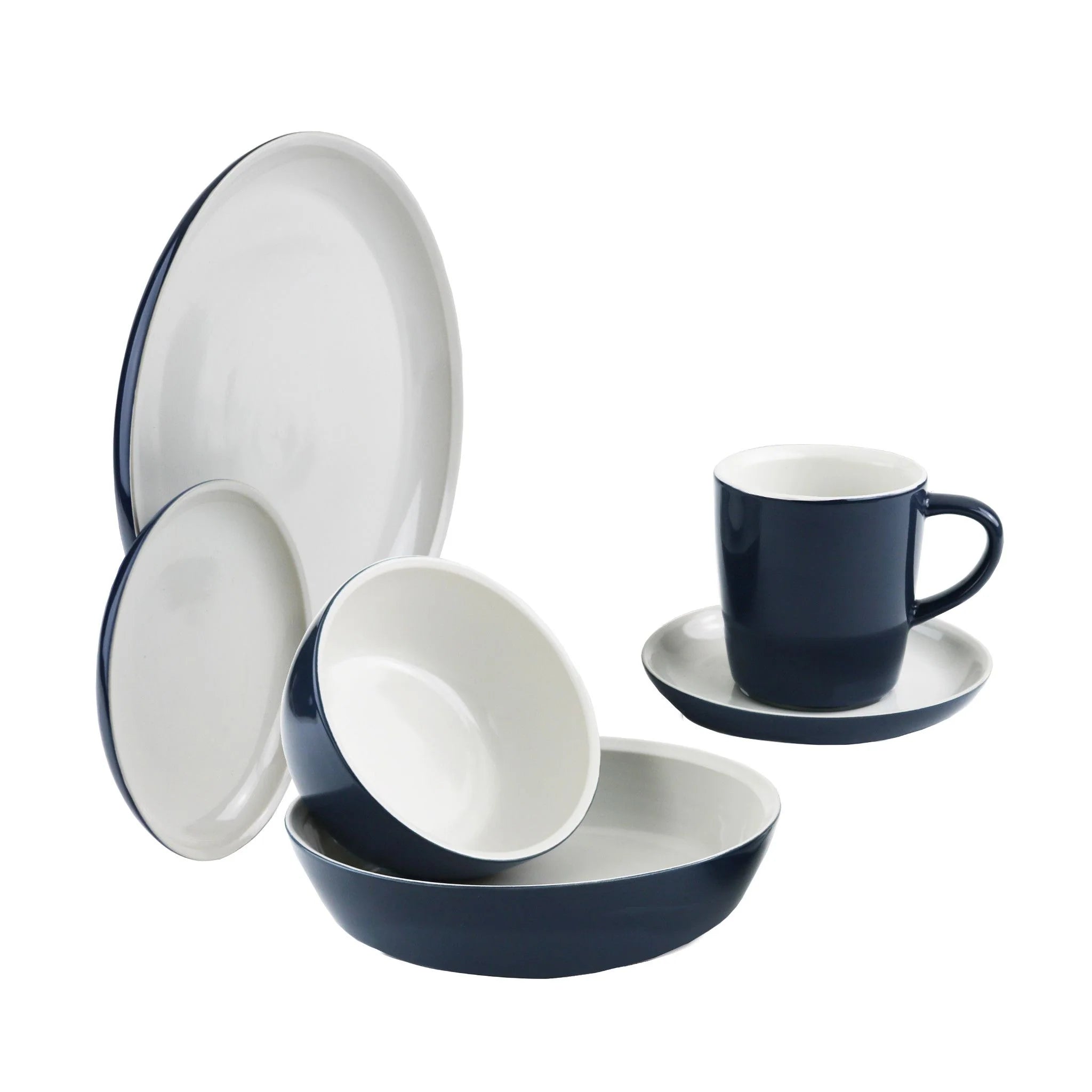 Corelle Durable Dinnerware 6-piece Midnight Blue Dinnerware Set , Service for 1