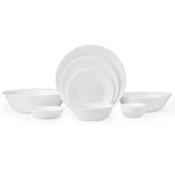 Corelle Durable Dinnerware Winter Frost White 50-piece Dinnerware Set, Service for 8, EXCLUSIVE