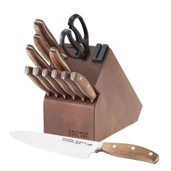 Corelle Durable Dinnerware Signature Edge Walnut 13-piece Knife Block Set