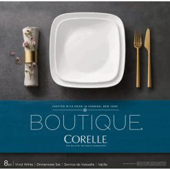 Alternative view of Corelle Durable Dinnerware Boutique Vivid White 8-piece Dinnerware Set, Service for 4