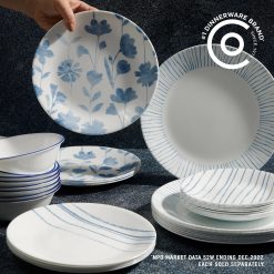Alternative view of Corelle Durable Dinnerware Botanical Stripes 18-ounce Cereal Bowls, 6-pack