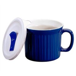 Corelle Durable Dinnerware 20-ounce Blue Meal Mug? with Vented Lid