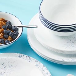 Alternative view of Corelle Durable Dinnerware Indigo Speckle 18-piece Dinnerware Set, Service for 6