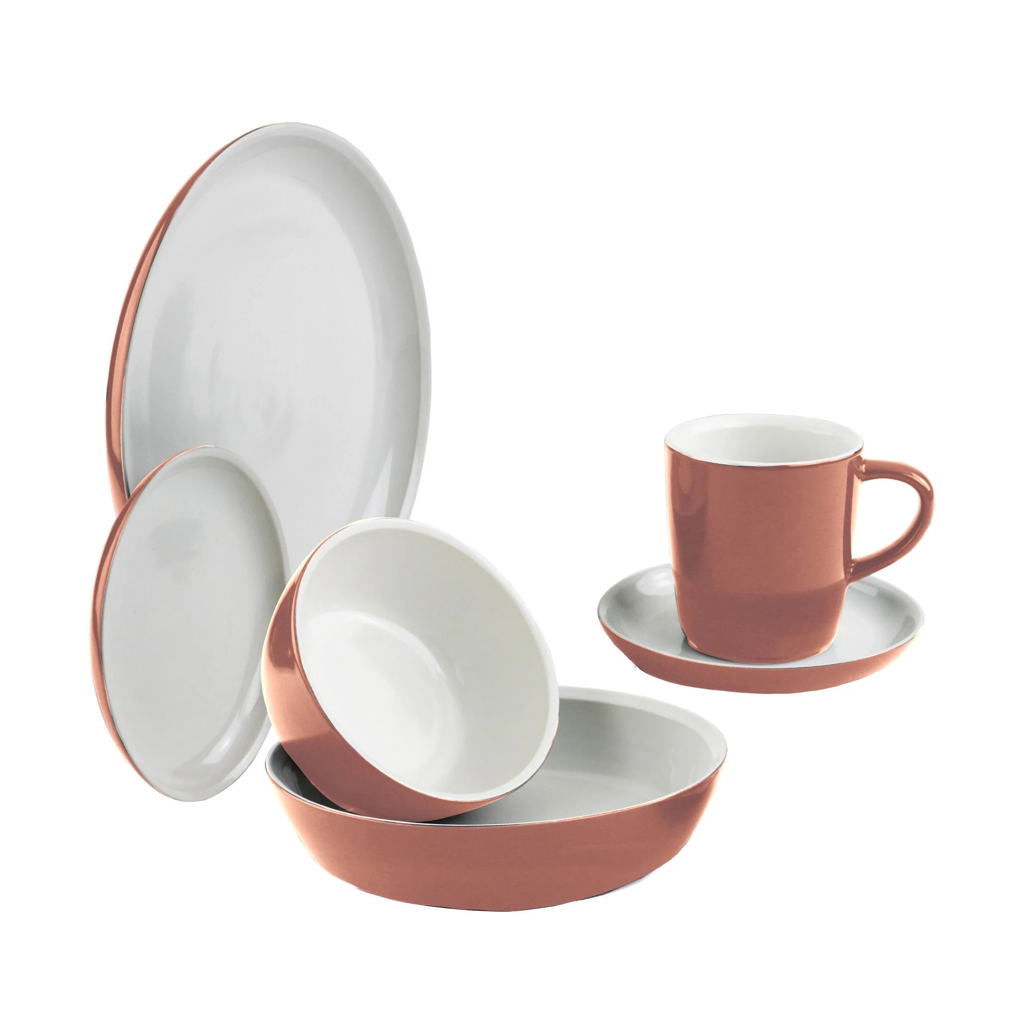 Corelle Durable Dinnerware 6-piece Red Clay Dinnerware Set , Service for 1