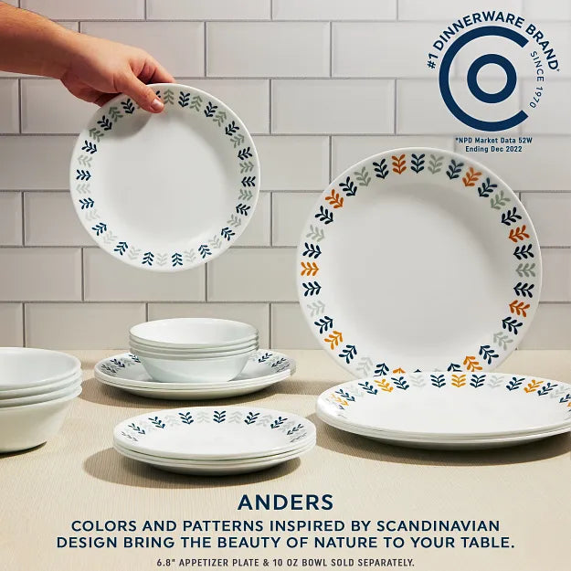 Corelle Durable Dinnerware Anders 12-piece Dinnerware Set, Service for 4 - Image 3