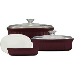 Corelle Durable Dinnerware French Colors 6-piece Bakeware Set, Cabernet