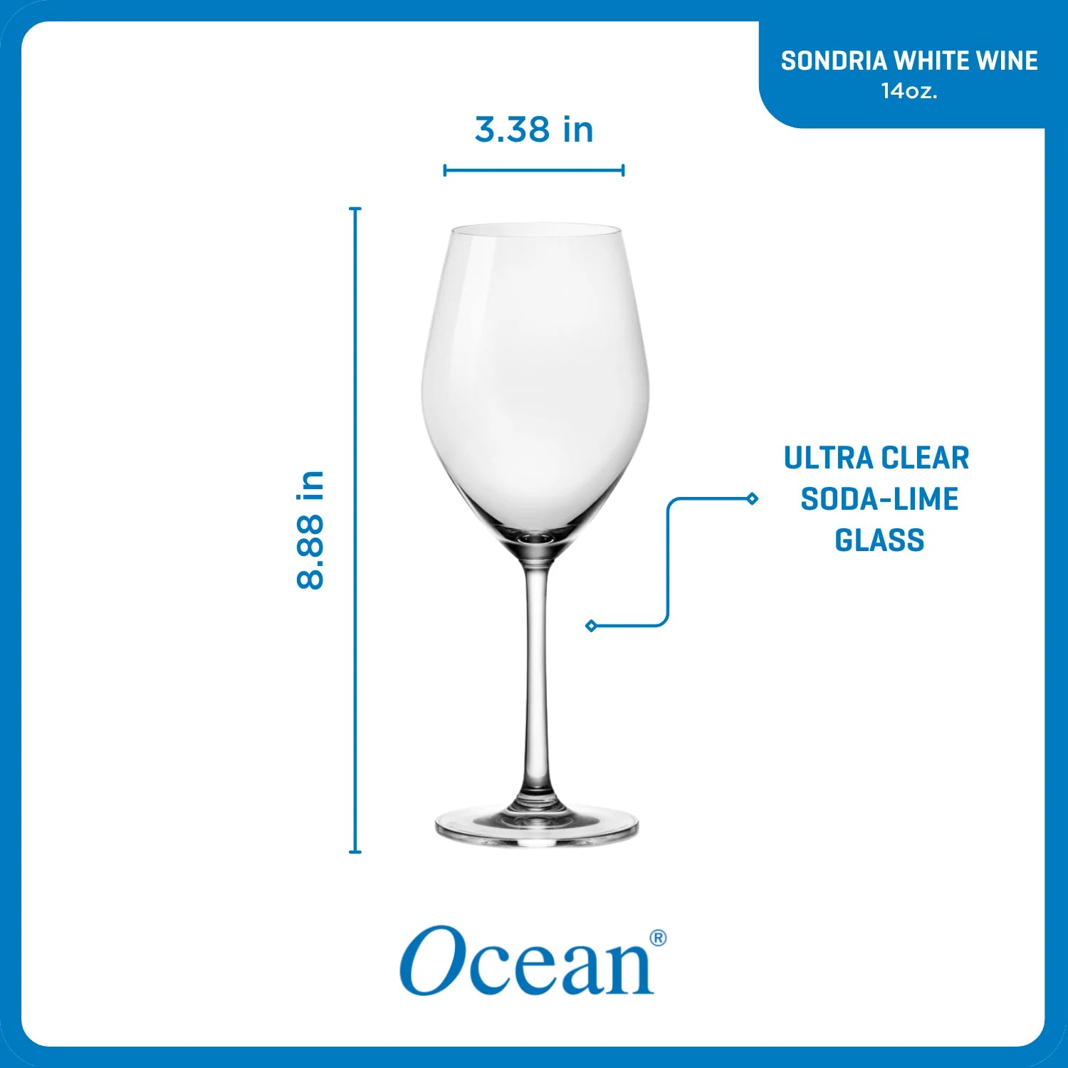 Corelle Durable Dinnerware Sondria White Wine Glasses (4-pieces), 14-ounce, Dishwasher Safe - Image 3