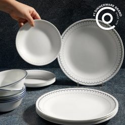 Alternative view of Corelle Durable Dinnerware Caspian Lace 66-piece Dinnerware Set, Service for 12