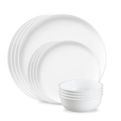Corelle Durable Dinnerware Modern Rounds 12pc Set, Service for 4