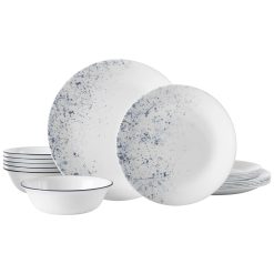 Corelle Durable Dinnerware Indigo Speckle 18-piece Dinnerware Set, Service for 6