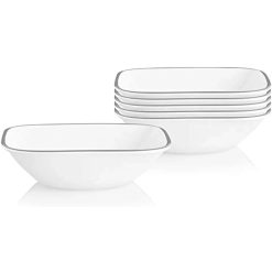 Corelle Durable Dinnerware Urban Arc Square 22-ounce Cereal Bowl, 6 pack