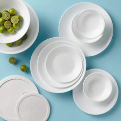 Alternative view of Corelle Durable Dinnerware Winter Frost White 78-piece Dinnerware Set, Service for 12