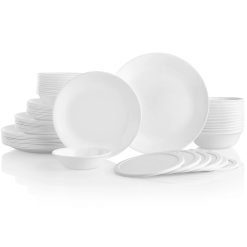 Corelle Durable Dinnerware Winter Frost White 66-piece Dinnerware Set, Service for 12
