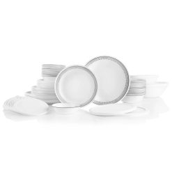 Corelle Durable Dinnerware Mystic Gray 78-piece Dinnerware Set, Service for 12